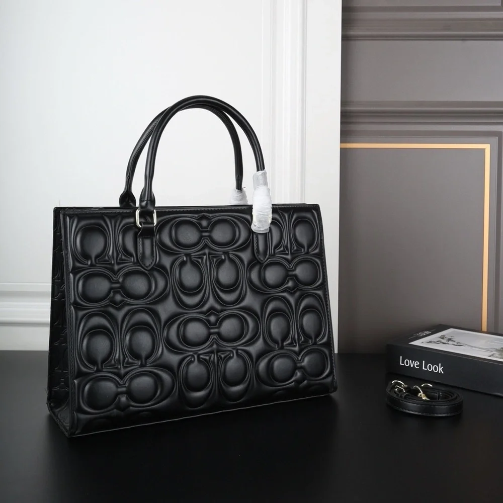 COACH Maggie Quilted Tote Bag with Decorative Cherry Charm - Picture 3 of 9